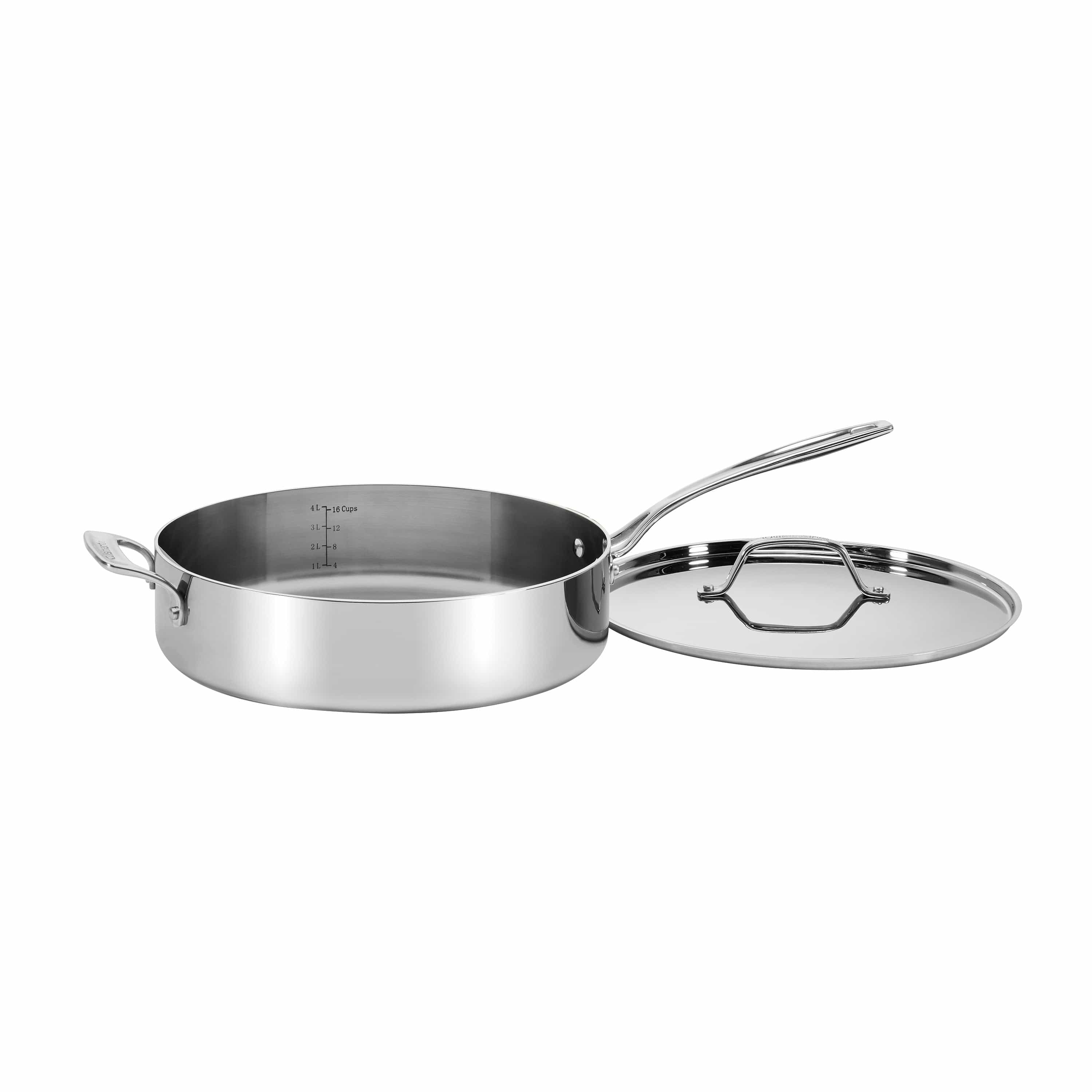 Cuisinart Custom-Clad 5-Ply 5.5 Qt. Saute Pan with Helper Handle & Cover, Silver