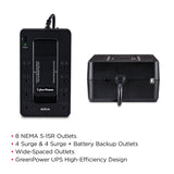 CyberPower XC625 625VA/375W 8-Outlet UPS, New Battery - Certified Refurbished