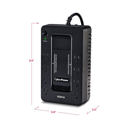 CyberPower XC625 625VA/375W 8-Outlet UPS, New Battery - Certified Refurbished