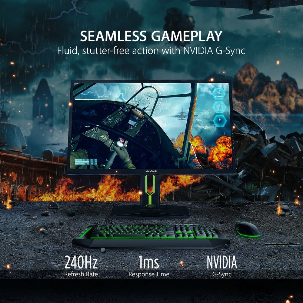 ViewSonic 25" 1080p 240Hz 1ms Gsync Gaming IPS Monitor