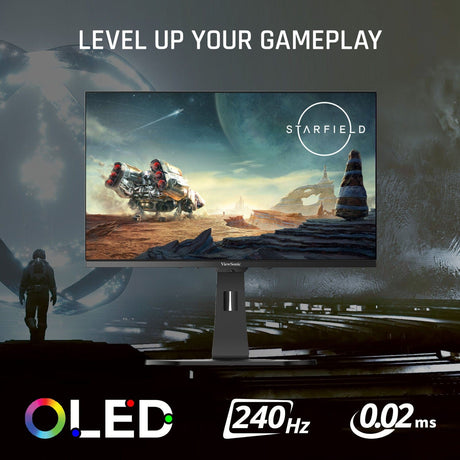 ViewSonic 27" 1440p 240Hz OLED Ergonomic White Gaming Monitor - Certified Refurbished