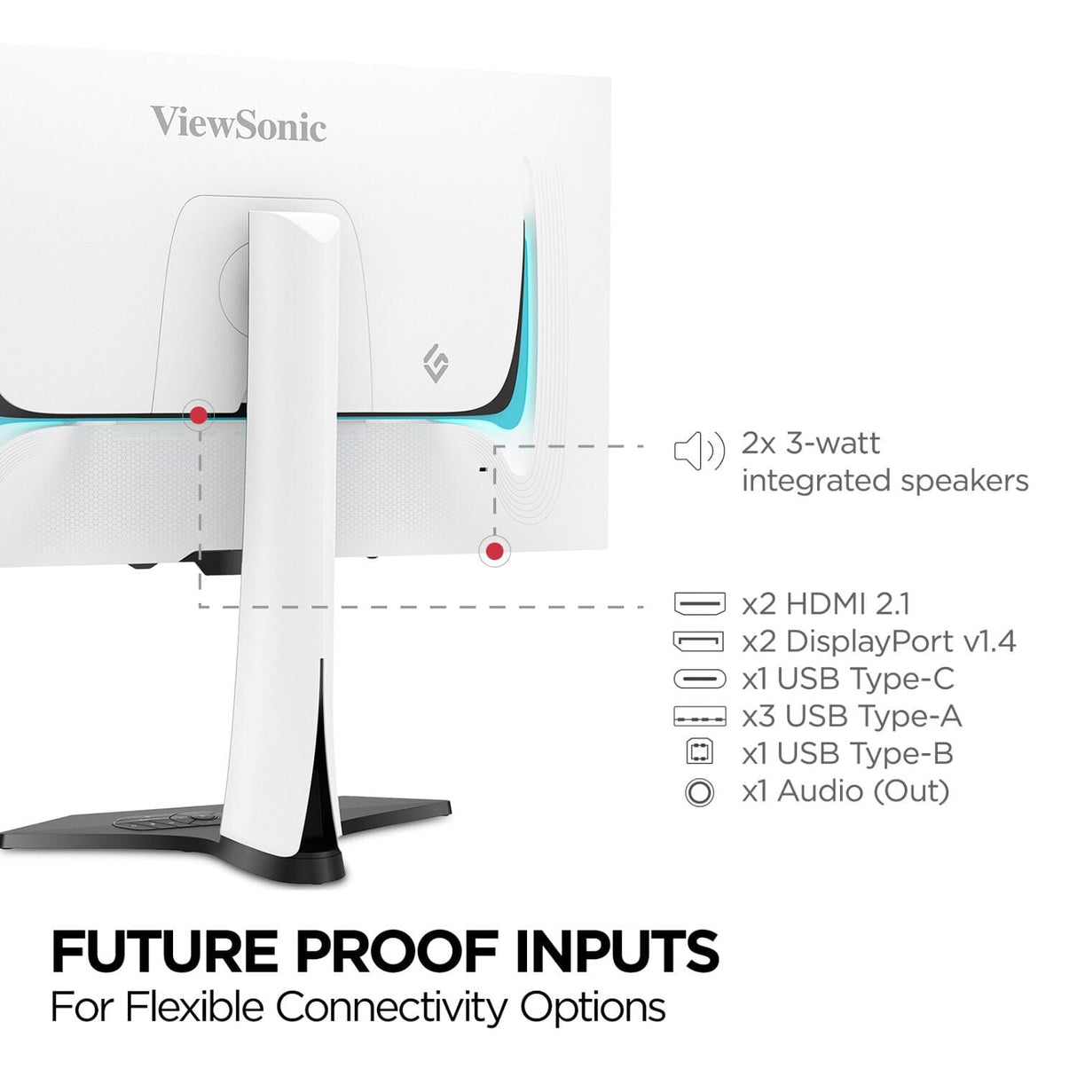 ViewSonic 27" 1440p 240Hz OLED Ergonomic White Gaming Monitor - Certified Refurbished