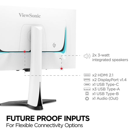 ViewSonic 27" 1440p 240Hz OLED Ergonomic White Gaming Monitor - Certified Refurbished