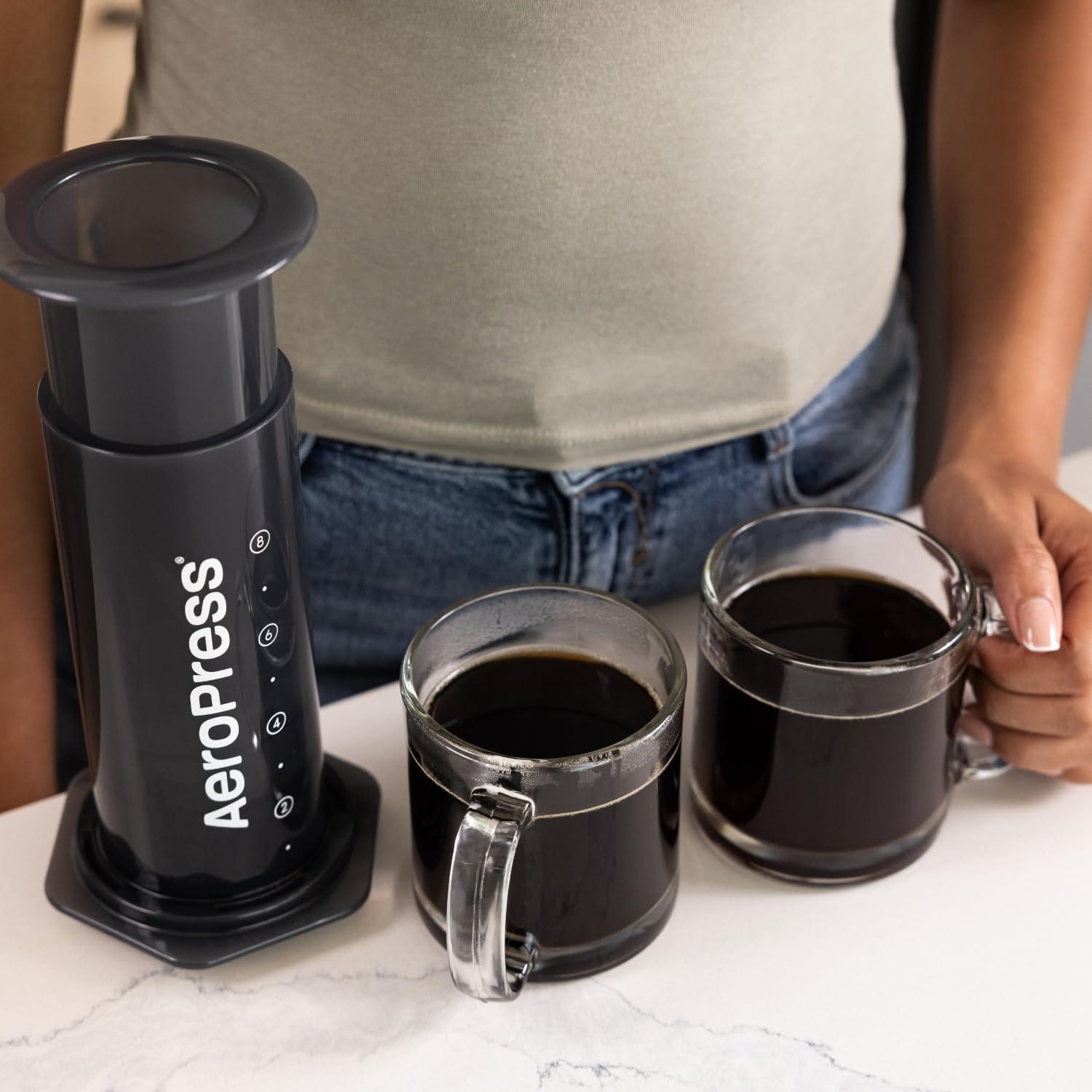 AeroPress XL Coffee Press 3 in 1 Brew Method Combines French Press, Pourover & Espresso Coffee Maker, Black