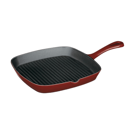 Cuisinart Chef’s Classic™ Enameled Cast Iron Cookware 9.25" Square Grill Pan, Red