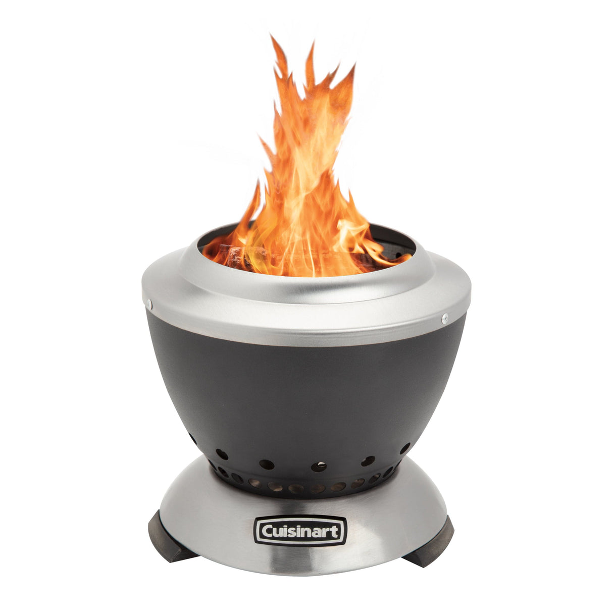 Cuisinart 7.5” Cleanburn Smokeless Table Top Fire Pit, Silver & Black