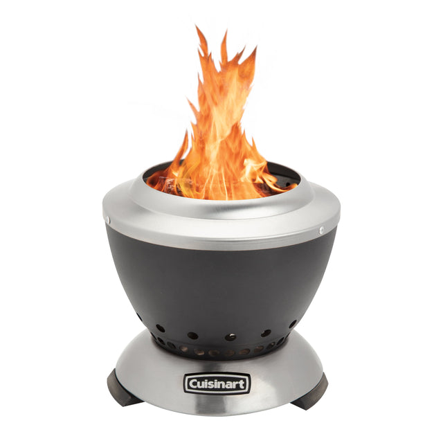 Cuisinart 7.5” Cleanburn Smokeless Table Top Fire Pit, Silver & Black