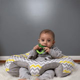 Hugaboo Infant Sitting Chair, Portable, Washable Baby Floor Seat, Yellow Chevron