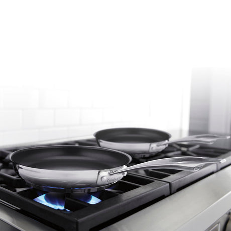 Cuisinart Professional Series™ Stainless Steel 2pk Non-Stick Skillet Set (8” & 10”), Silver