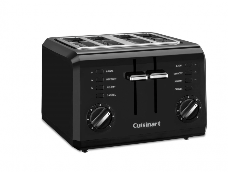 Cuisinart 4 Slice Compact Plastic Toaster, Black