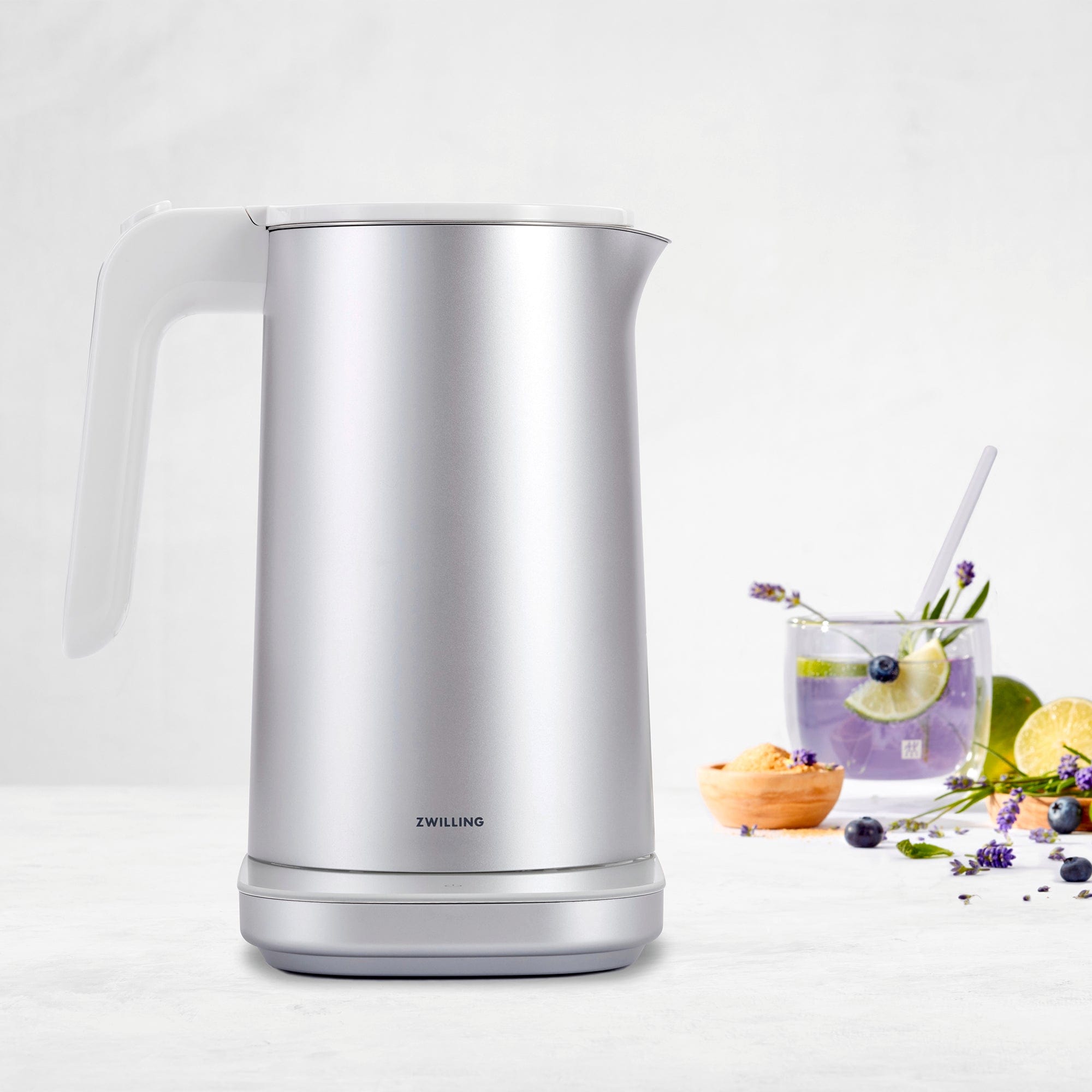 Zwilling Enfinigy Cool Touch 1-Liter Electric Kettle Pro, Cordless Tea Kettle & Hot Water - Silver