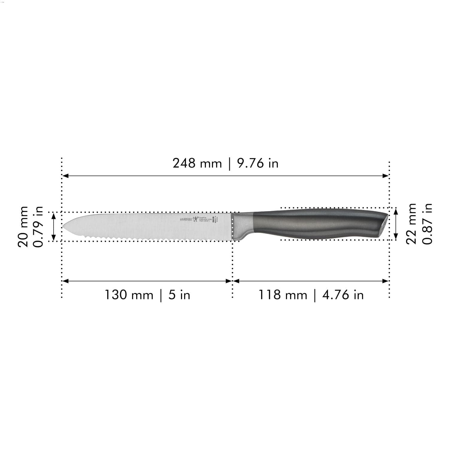 Henckels Graphite 5-inch Serrated Utility Knife