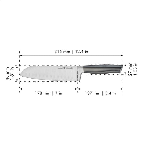 Henckels Graphite 7-inch Hollow Edge Santoku Knife