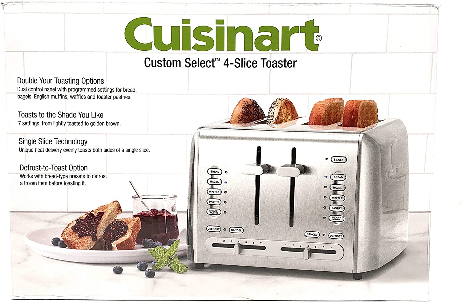 Cuisinart RBT-1300PCFR 4-Slice Custom Select Toaster - Certified Refurbished