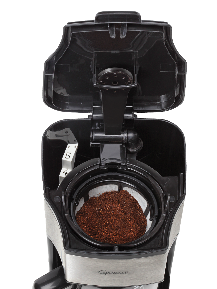 Capresso 5CUPDRIP-RB 426.05 5-Cup Drip Mini Coffeemaker, Black/Silver - Certified Refurbished