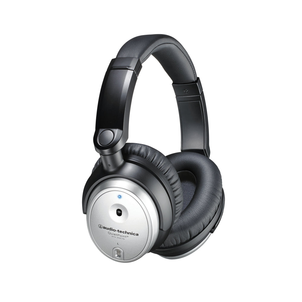 Audio-Technica ATH-ANC7BSV-RB QuietPoint Active Noise-Cancelling Closed-Back Headphones Silver- Certified Refurbished