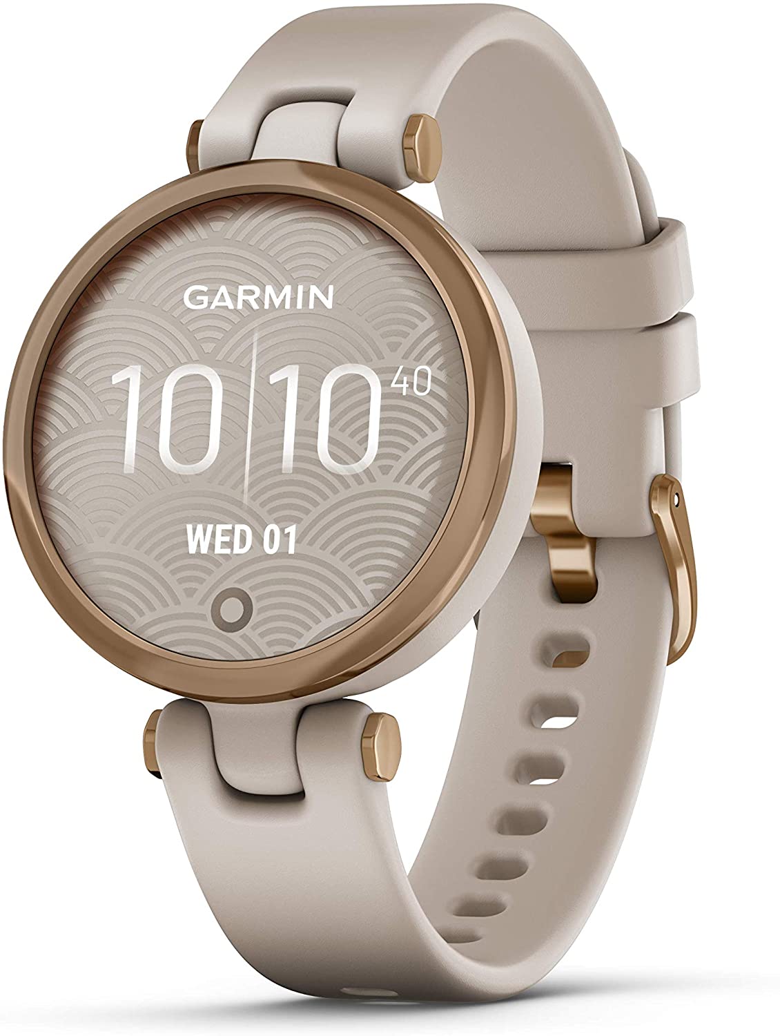 Garmin G010-N2384-01 Lily Sport Edition Rose Gold Bezel with Light Sand Case and Silicone Band - Certified Refurbished