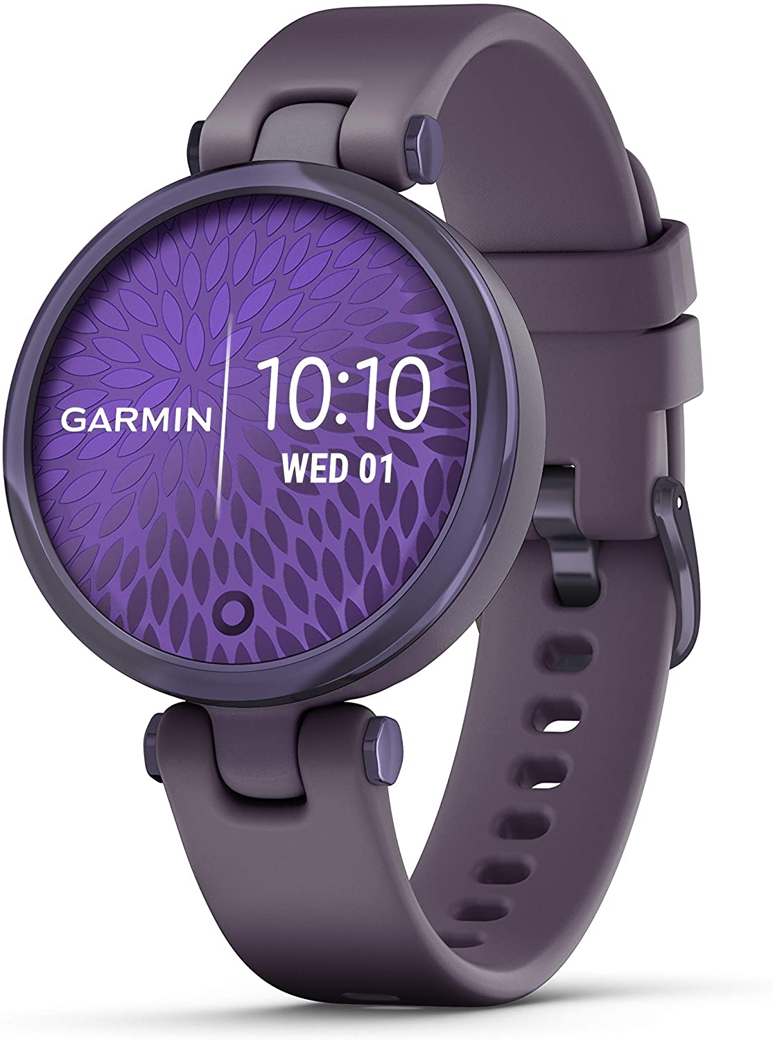 Garmin G010-N2384-02 Lily Sport Edition Midnight Orchid Bezel with Deep Orchid Case and Silicone Band - Certified Refurbished