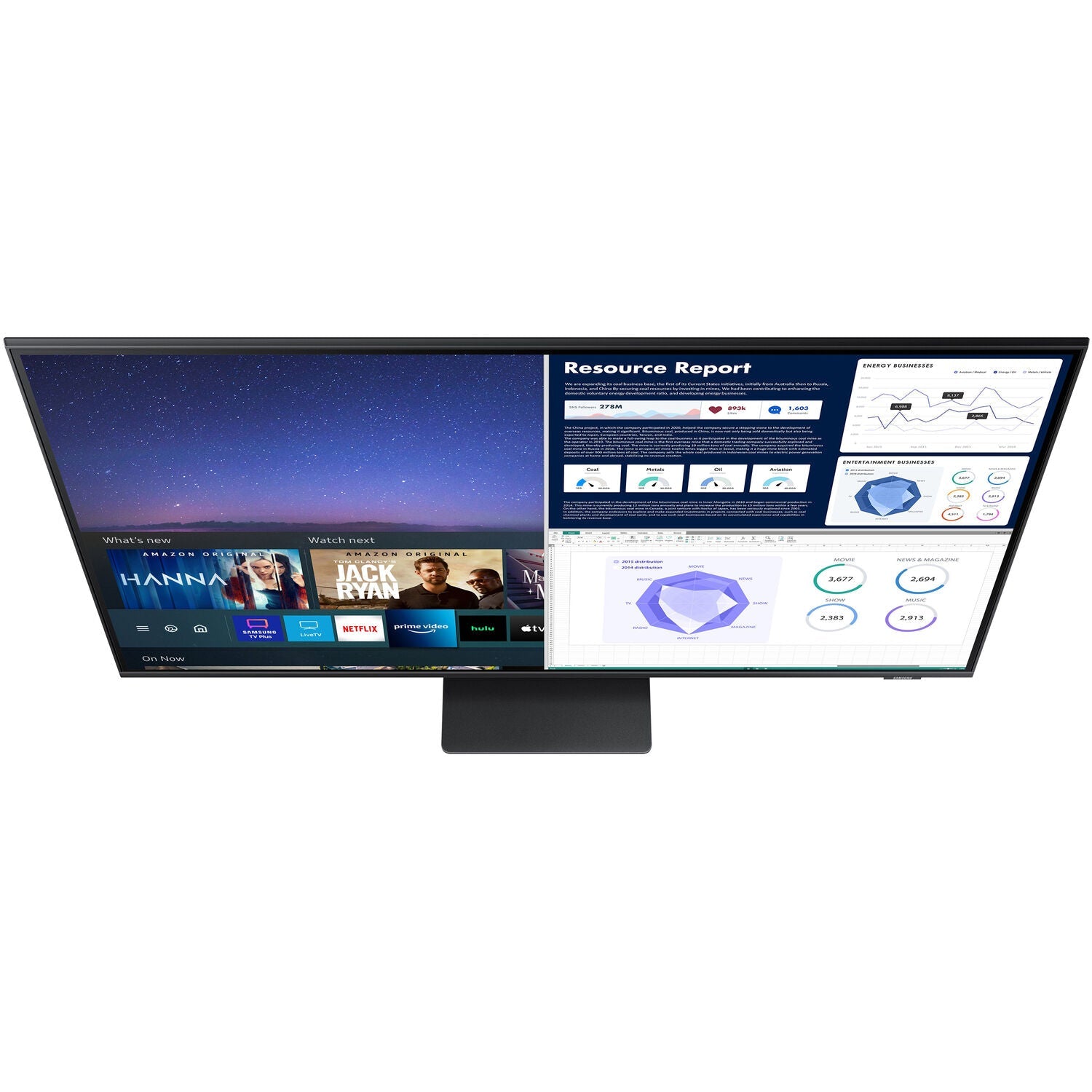 Samsung LS43AM702UNXZA-RB 43" M5 3840 X 2160 60Hz Smart Monitor Streaming TV - Certified Refurbished