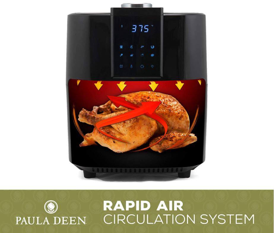 Paula Deen PDAAO1-RB 13 QT 1700 Watt XL Family-Sized Air Fryer Oven with Rapid Air Circulation System, Black - Refurbished
