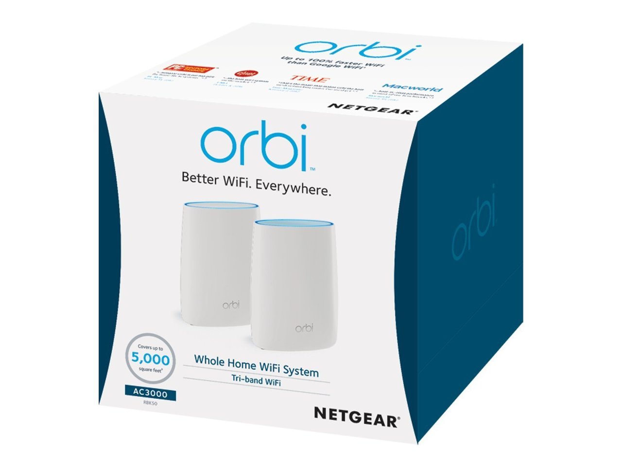 NETGEAR RBK50-100NAR Orbi Home Mesh WiFi 2 Pack System - Certified Refurbished