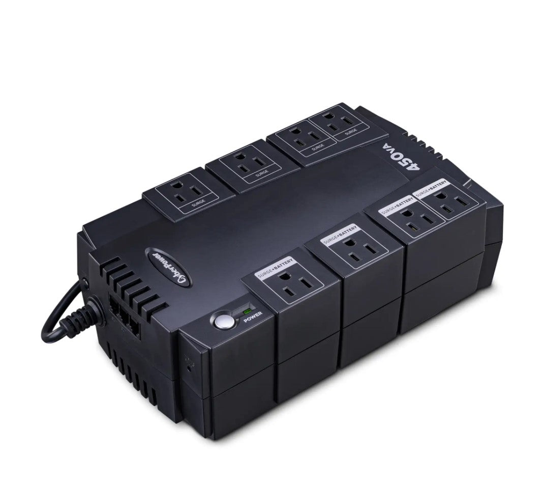 CyberPower SE450G-R 450VA/260W 8 Outlets UPS - New Battery Certified Refurbished
