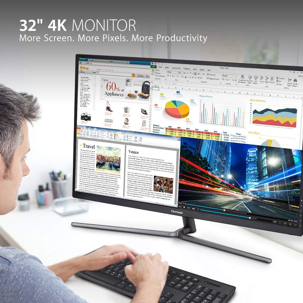 ViewSonic VX3211-4K-MHD-S 32" Widescreen 4K Monitor - Certified Refurbished