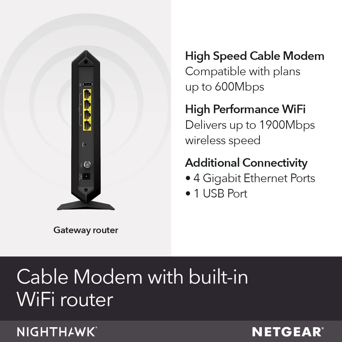 NetGear Nighthawk Dual-Band AC1900 Router with 24 x 8 deals DOCSIS 3.0 Cable Modem