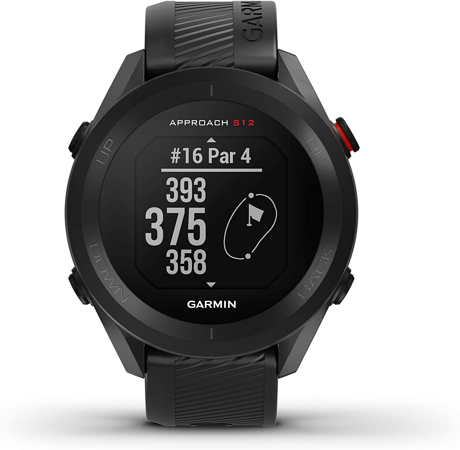 Garmin G010-N2472-00 Approach S12 42k+ Preloaded Courses GPS Golf Watch Black - Certified Refurbished