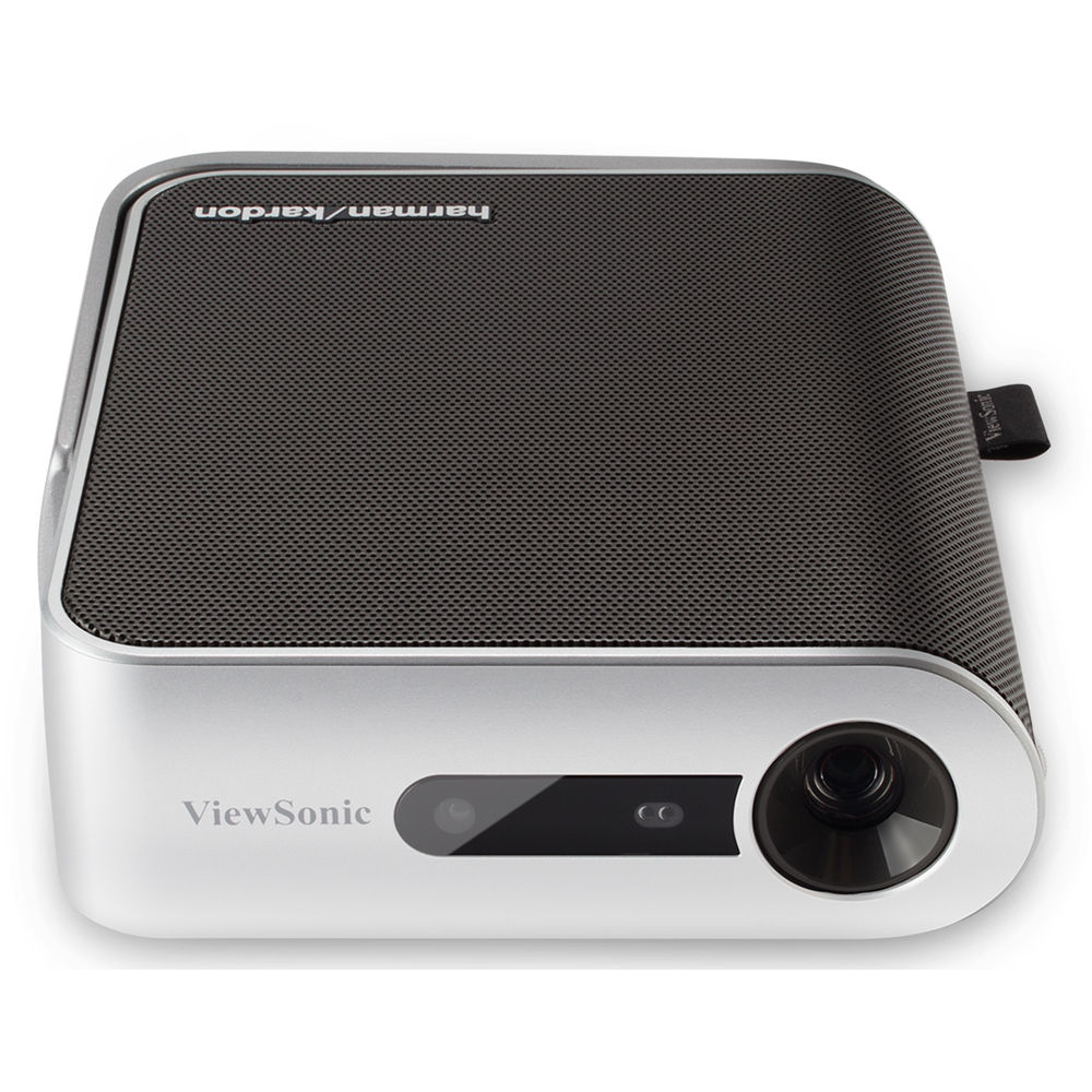 ViewSonic M1+-S with Dual Harman Kardon Bluetooth Speakers Portable Smart Wi-Fi Projector - Certified Refurbished