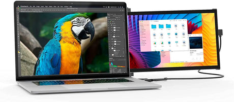 Mobile Pixels Duex Lite 12.5" Portable Monitor Full HD 1080P IPS Screen, USBC Ultra Portable Laptop Dual Monitor, Plug and Play, Any Laptops Compatible, Grey - Certified Refurbished