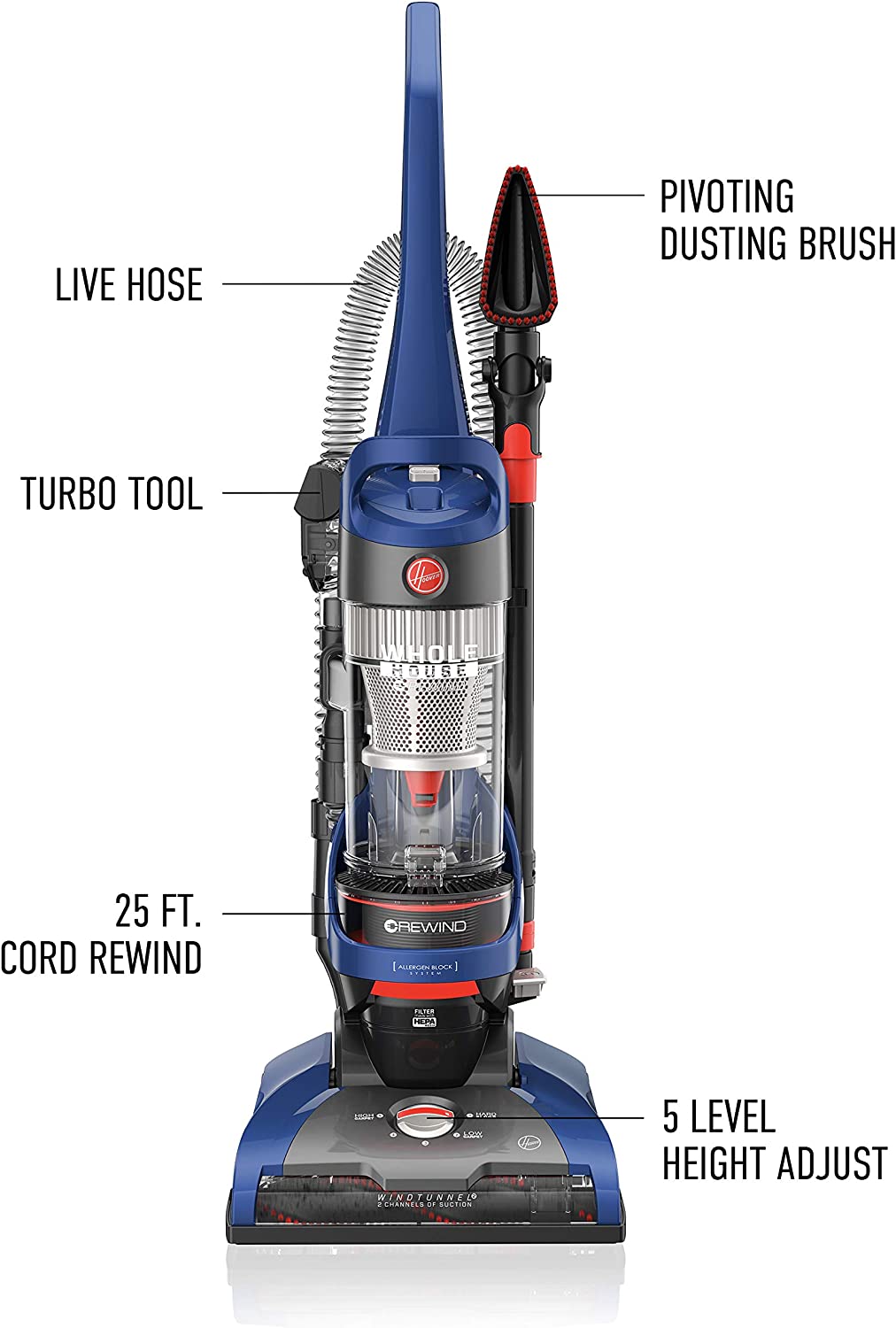 Hoover R-UH71250 WindTunnel 2 Whole House Upright Vacuum - Certified Refurbished