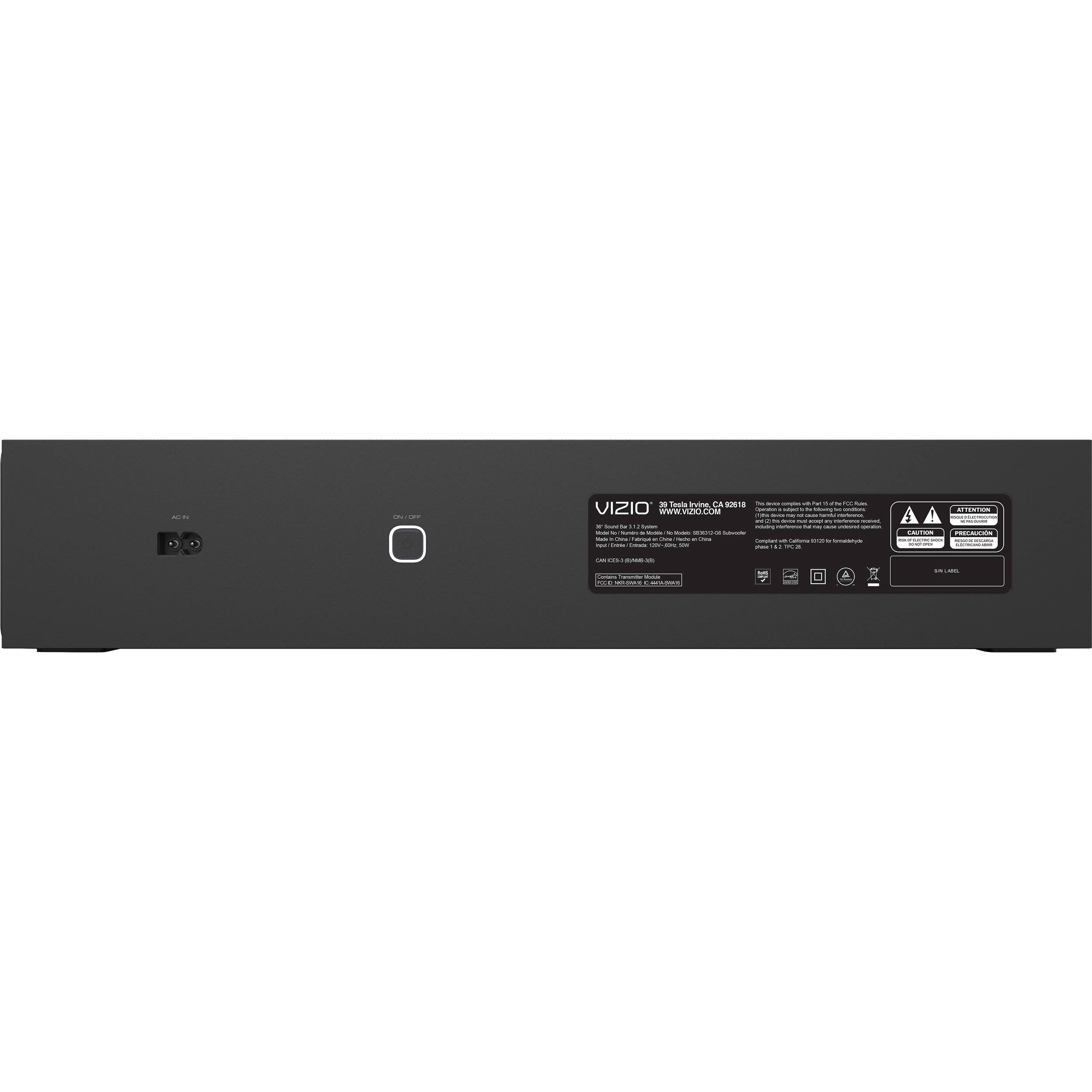 VIZIO SB36312-G6B-RB 3.1.2-Channel Dolby Atmos Soundbar System - Certified Refurbished
