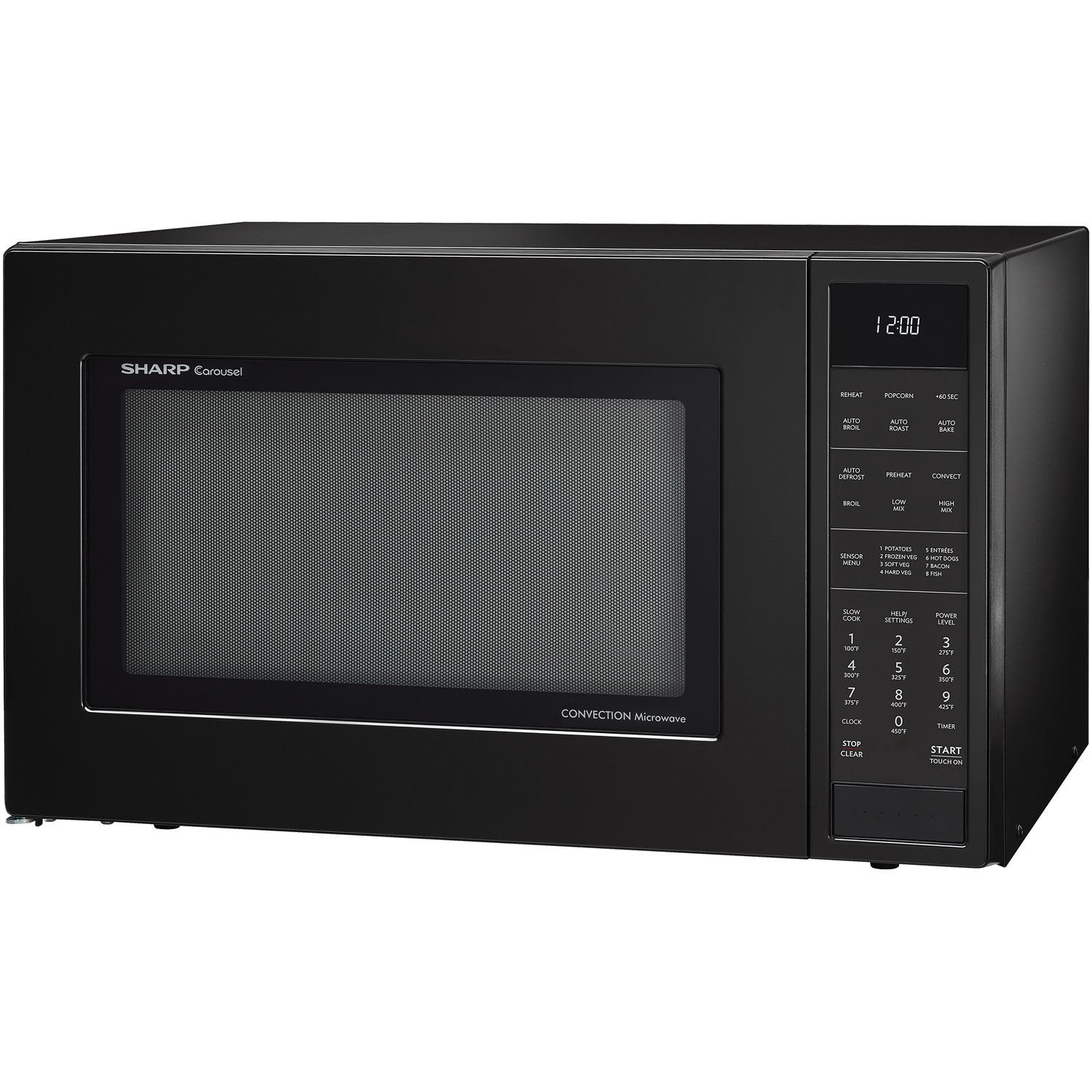 Sharp SMC1585BB 1.5 CF 900W Matte Black Carousel Convection Microwave Oven - Certified Refurbished