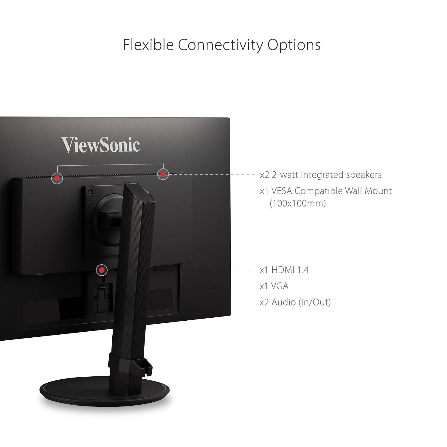 ViewSonic VA2447-MHJ-R 24" Full HD 1080p Adaptive-Sync MVA Monitor - Certified Refurbished