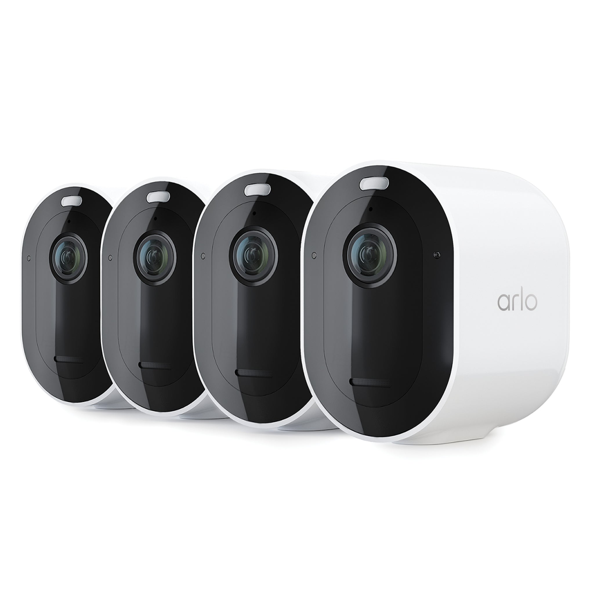 Arlo VMC4450P-100NAR-KIT Pro 4 Spotlight Wireless Camera 4 Pack,  Color Night Vision Direct to WiFi No Hub Needed, White - Certified Refurbished