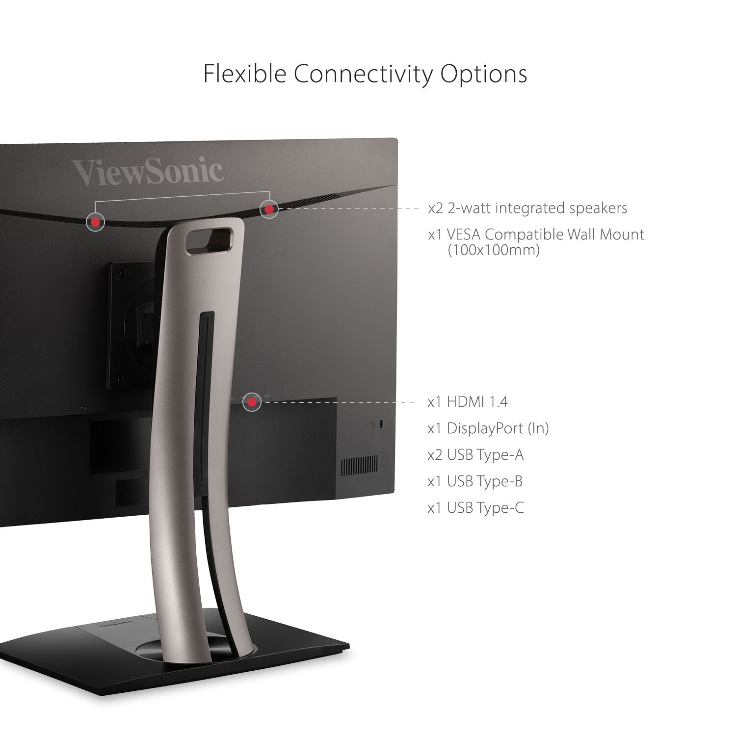 ViewSonic VP2756-2K-S 27" Premium IPS 2K Ergonomic with Ultra-Thin Bezels Monitor - Certified Refurbished