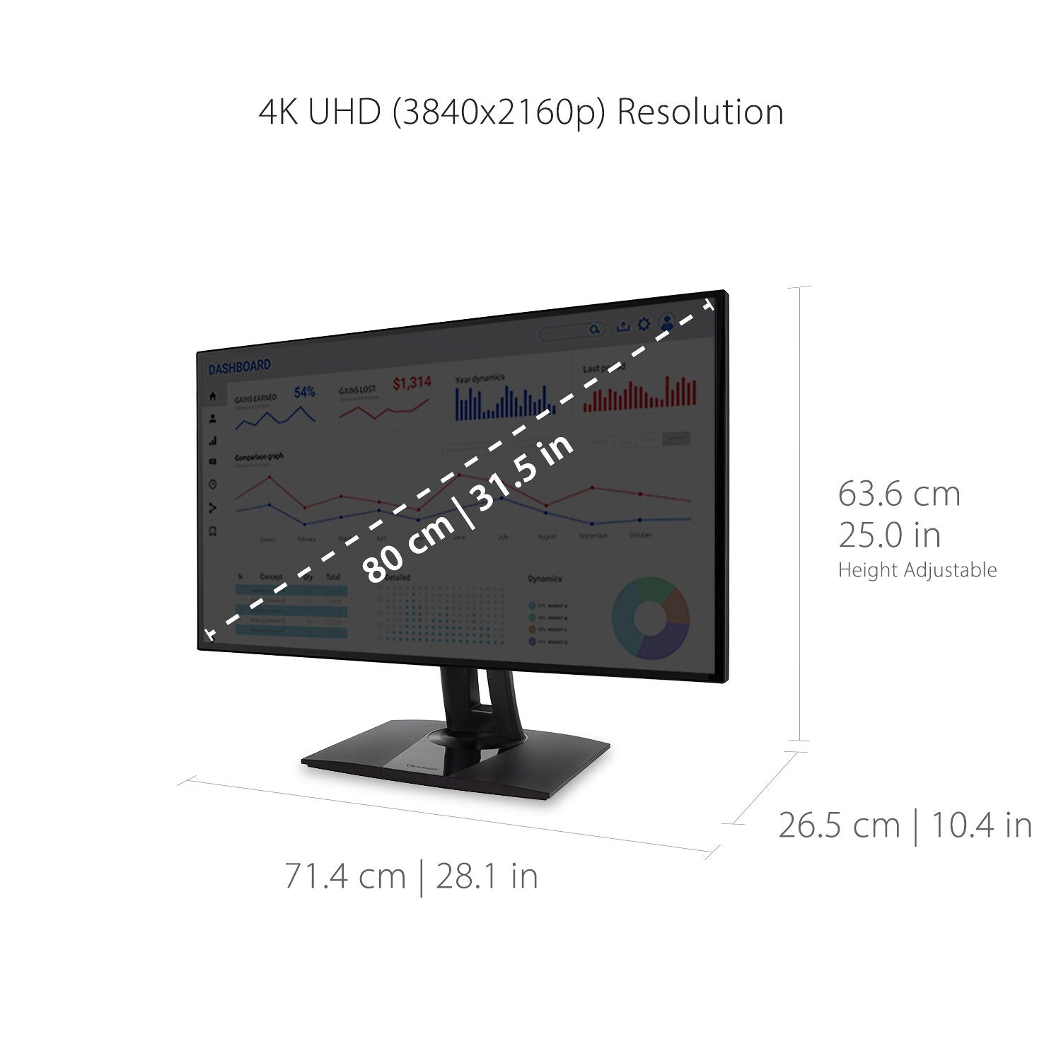ViewSonic VP3268A-4K-S 32" 16:9 4K UHD HDR10 IPS Monitor - Certified Refurbished