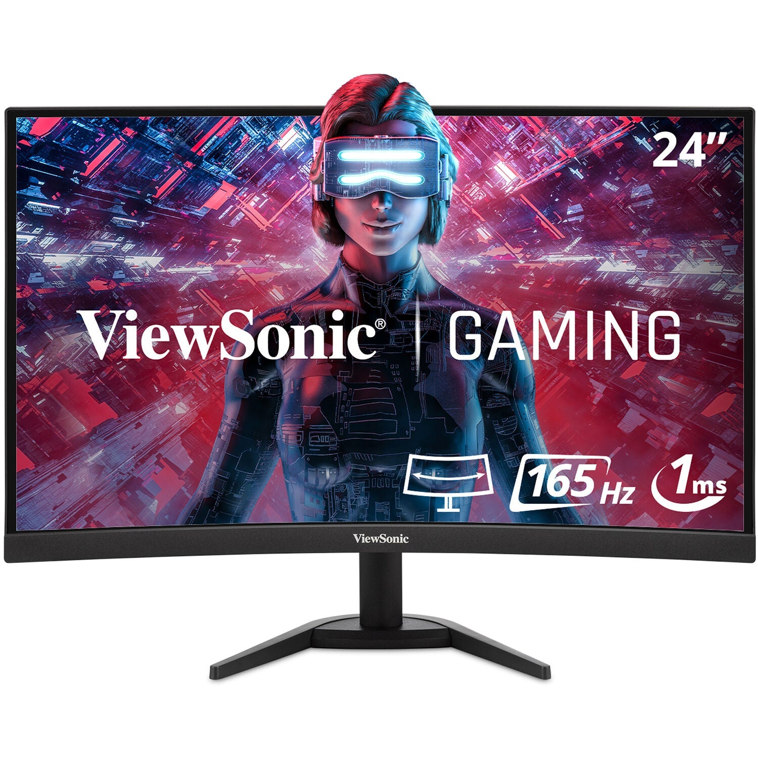 ViewSonic VX2468-PC-MHD-S 24" 165Hz Curved Gaming Monitor - Certified Refurbished